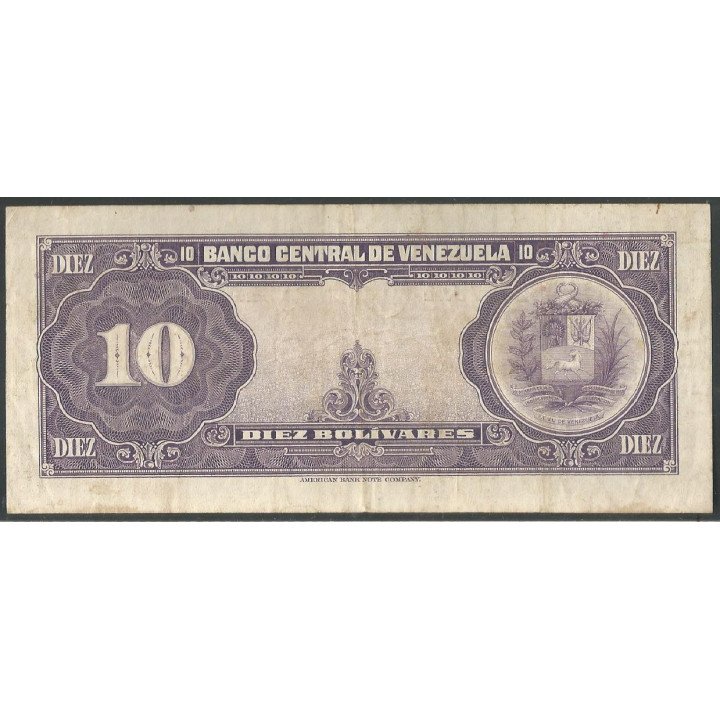 Venezuela, 10 Bolivares 14 Oct 1948 B7 Dig P31a
