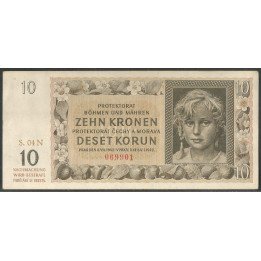 Bohemia & Moravia 10 Korun 8 Jul 1942 P8a