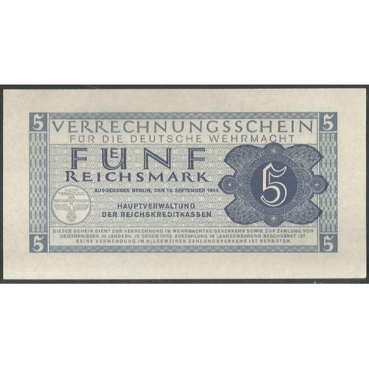 Alemania 3° Reich, 5 Reichsmark 15 Sep 1944 PM39