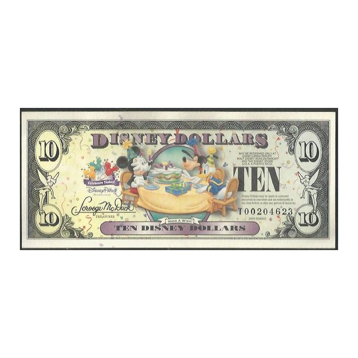 Disney, 10 Dollars 2009 T Birthday Party DIS154
