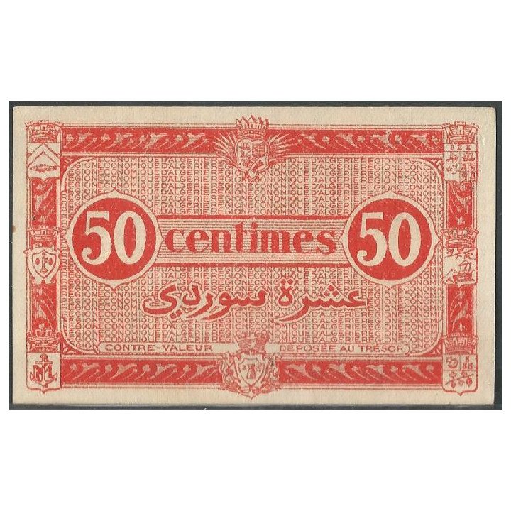 Argelia, 50 Centimes 1 Mar 1949 P100