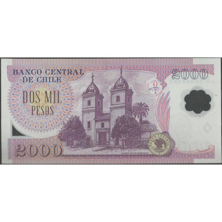 Chile 2.000 Pesos 2004 P160a reverso