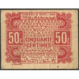 Marruecos, 50 Centimes 6 Abr 1944 P41