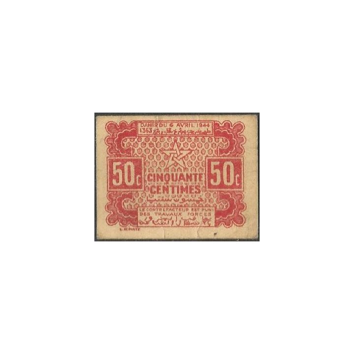 Marruecos, 50 Centimes 6 Abr 1944 P41