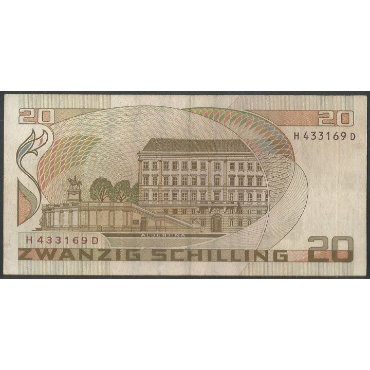 Austria 20 Schilling 1 Oct 1986 P148 reverso