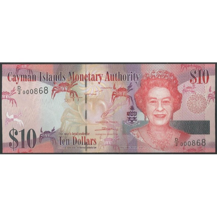 Islas Cayman, 10 Dollars 2014 D/2 P40b