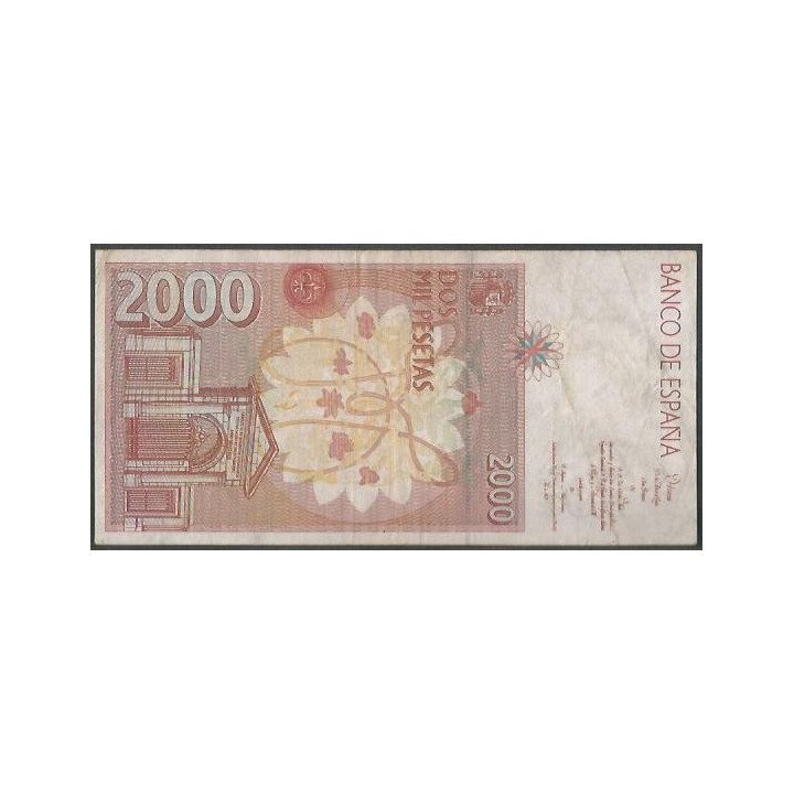 España 2.000 Pesetas 24 Abr 1992 P164 reverso