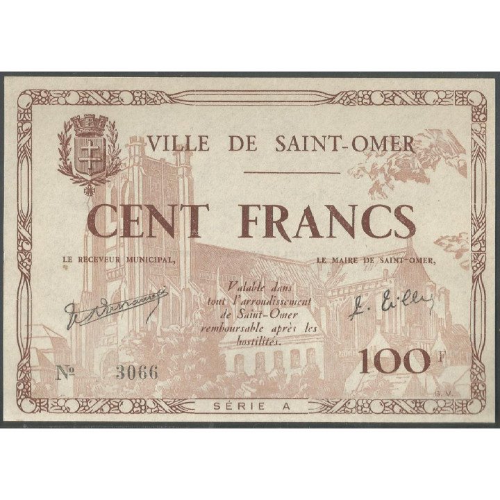 Francia - Ville de Saint-Omer 100 Francs jun 1940