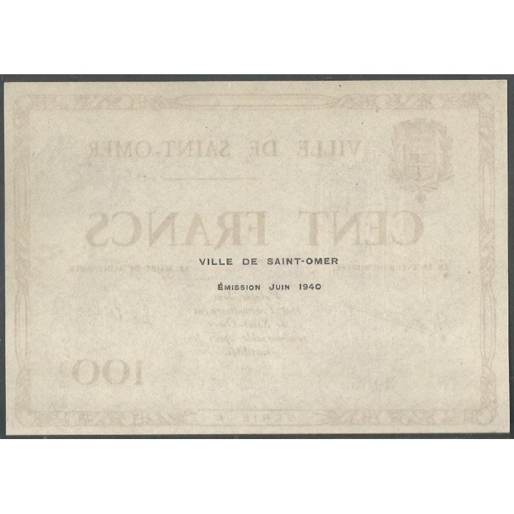 Francia - Ville de Saint-Omer 100 Francs jun 1940