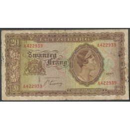Luxemburgo, 20 Frang 1943 P42a1