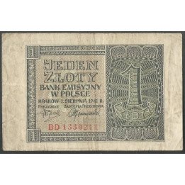 Polonia, 1 Zloty 1 Ago 1941 P99(2)