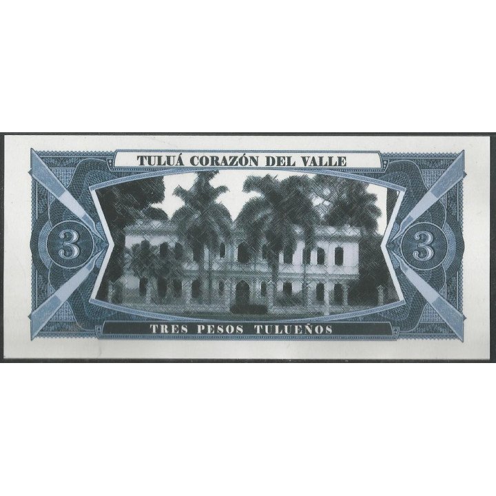Tulua 3 Pesos Tulueños 20202 reverso