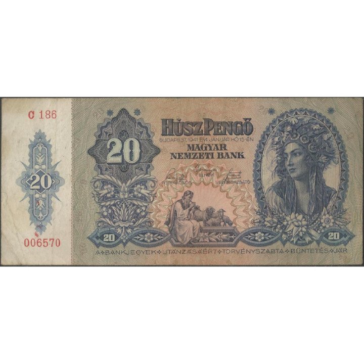 Hungria 20 Pengo 15 Ene 1941 P109