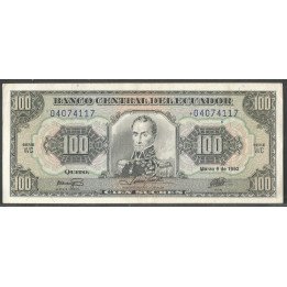 Ecuador, 100 Sucres 9 Mar 1992 WC P123Ab2