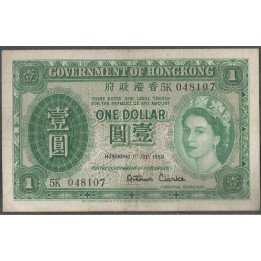 Hong Kong, 1 Dollar 1 Jul 1958 P324Ab