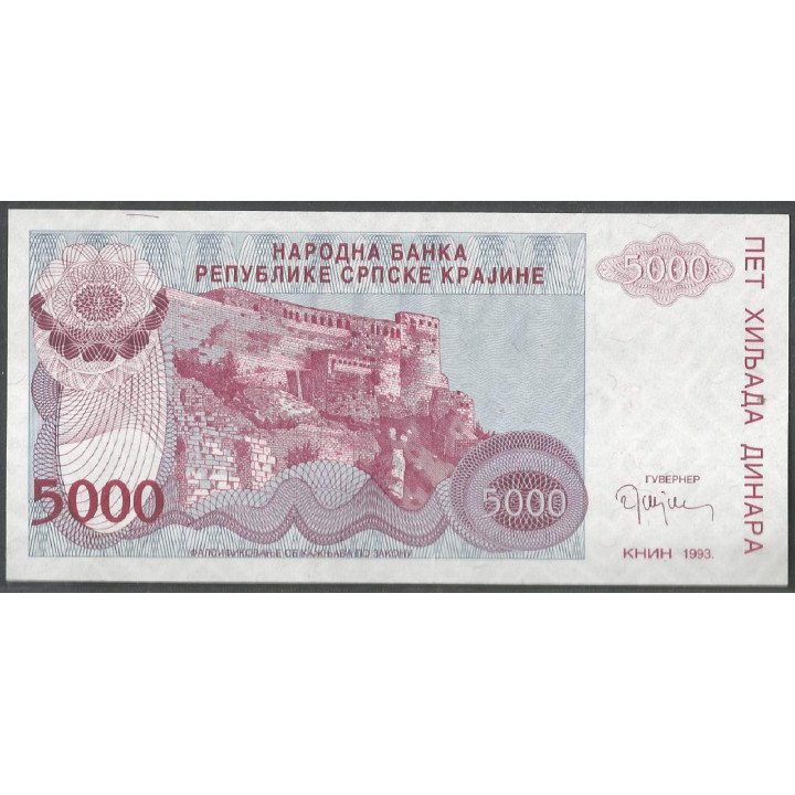 Croacia - Serbia Krajina, 5.000 Dinara 1993 PR20a