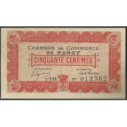 Francia - Camara de Comercio de Nancy, 50 Centimes 1 Sep 1918