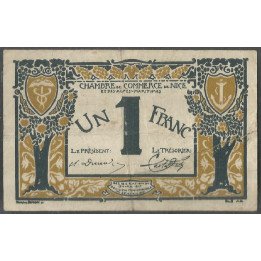 Francia - Camara de Comercio de Nice 1 Franc 19 Abr 1917