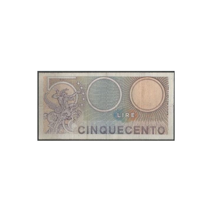 Italia 500 Liras 20 Dic 1976 P95 reverso