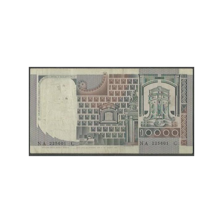 Italia 10.000 Liras 30 Oct 1976 P106a reverso