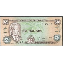 Jamaica, 5 Dollars 1 Jul 1991 P70d