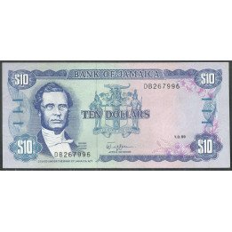 Jamaica, 10 Dollars 1 Ago 1989 P71c
