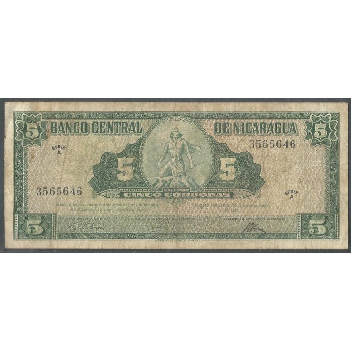 Nicaragua, 5 Cordobas D1962 P108a