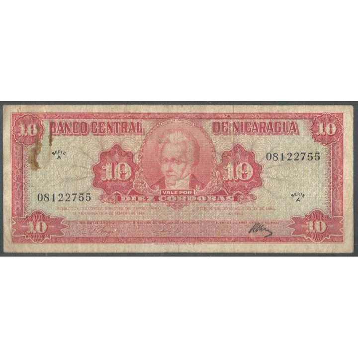 Nicaragua, 10 Cordobas D1962 A P109a