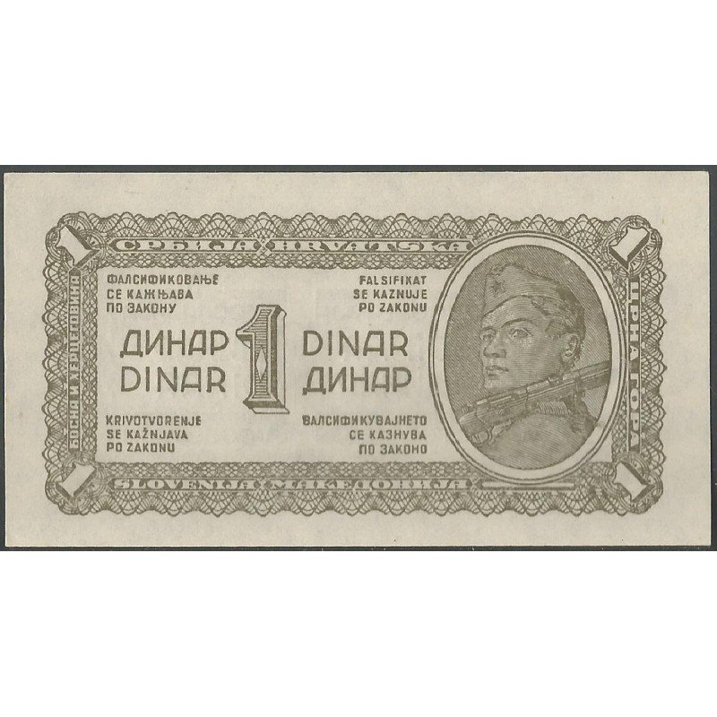 Yugoeslavia, 1 Dinar 1944 P48b