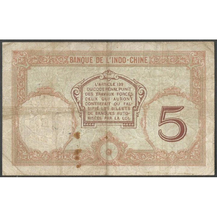 Nueva Caledonia, 5 Francs ND1926 P36b2