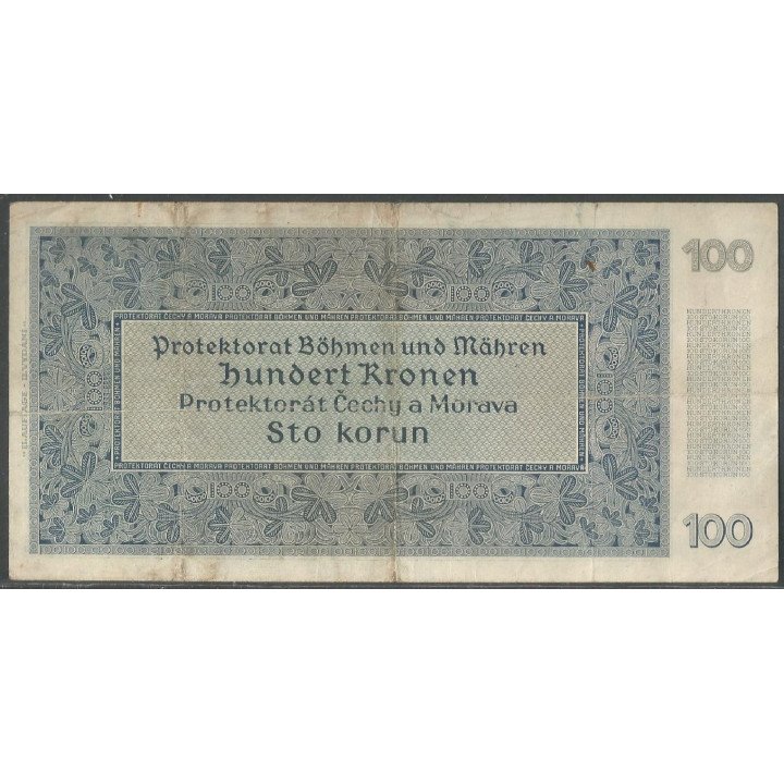 Bohemia & Moravia 100 Korun 20 Ago 1940 P6