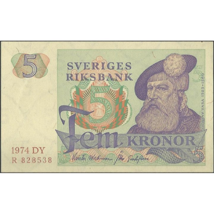 Suecia 5 Kronor 1974 P51c