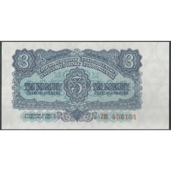 Checoeslovaquia, 3 Korun 1953 P79b