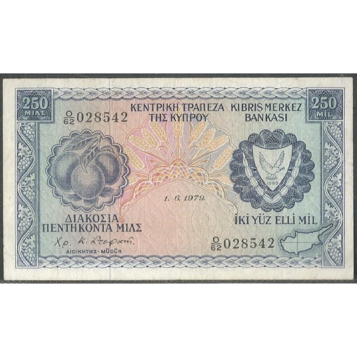 Chipre, 250 Mils 1 Jun 1979 P41c