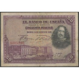 España, 50 Pesetas 15 Ago 1928 P75a