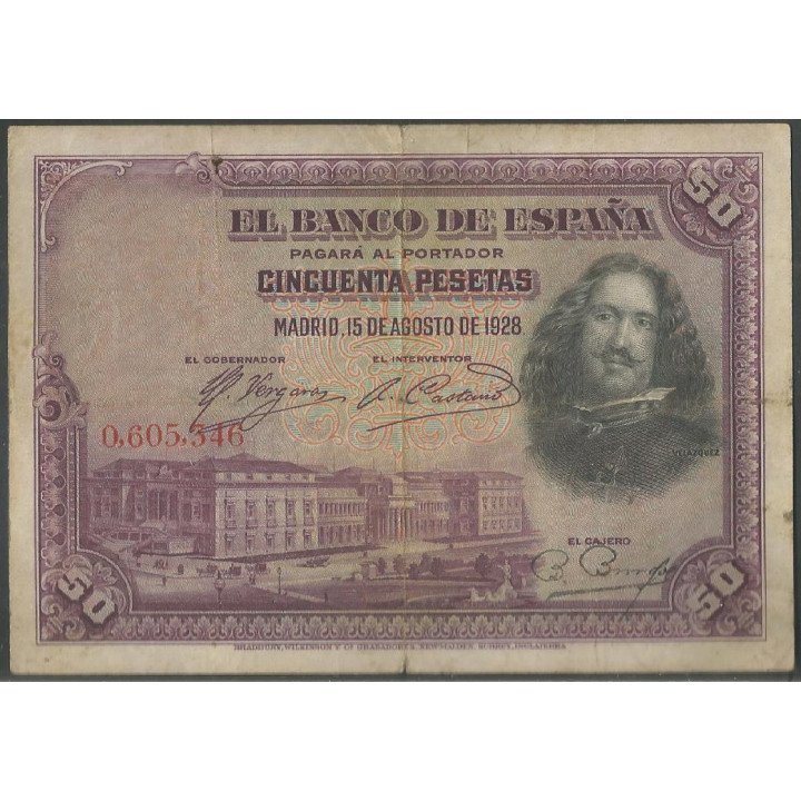 España, 50 Pesetas 15 Ago 1928 P75a