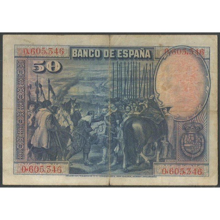 España, 50 Pesetas 15 Ago 1928 P75a