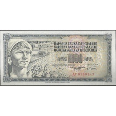 Yugoeslavia, 1.000 Dinara 12 Ago 1978 P92a