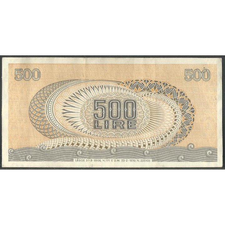Italia, 500 Liras 23 Feb 1970 P93a