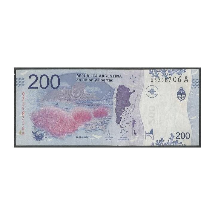 Argentina 200 Pesos ND2016 Serie CC P364a reverso
