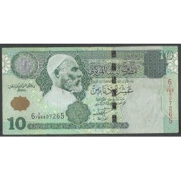 Libya, 10 Dinares ND2004 P70a