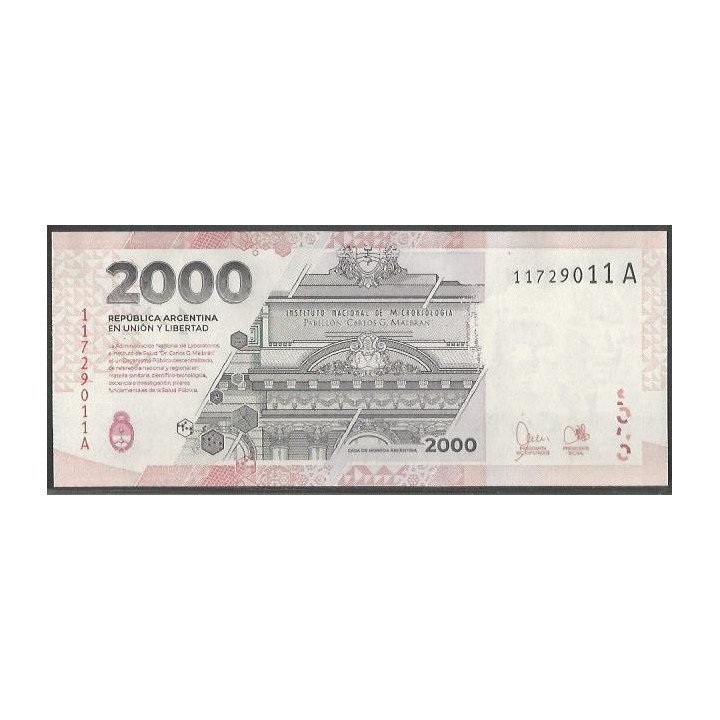 Argentina 2.000 Pesos ND2023 Serie A P368 reverso