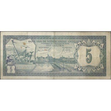 Antillas Holandesas, 5 Gulden 28 Ago 1967 P8a