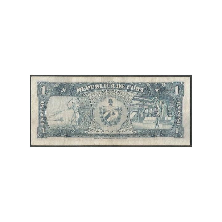 Cuba 1 Peso 1959 P90 reverso