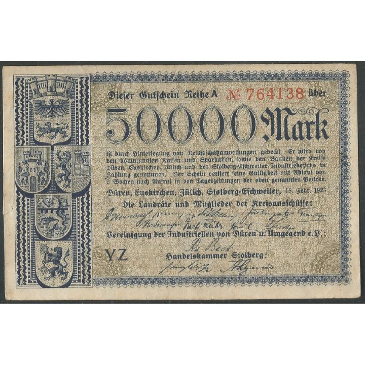 Alemania - Stolberg, 50.000 Mark 15 Sep 1923