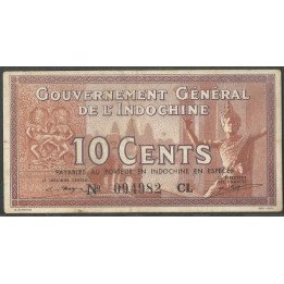 Indochina Francesa, 10 Cents ND1939 P85d