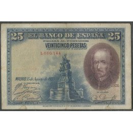 España, 25 Pesetas 15 Ago 1928 P74a