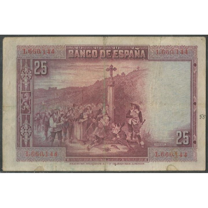 España, 25 Pesetas 15 Ago 1928 P74a