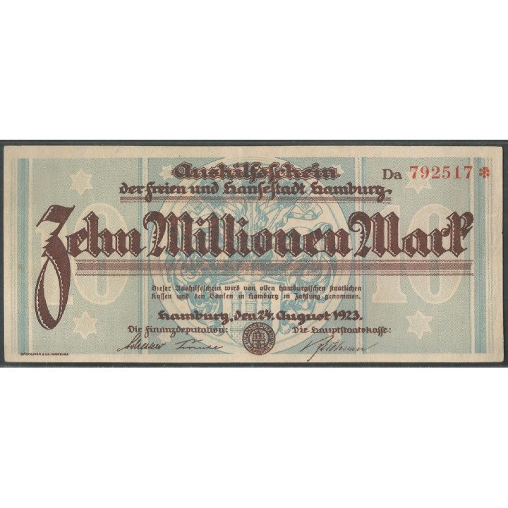 Alemania - Hamburgo, 100.000.000 Mark 24 Ago 1923
