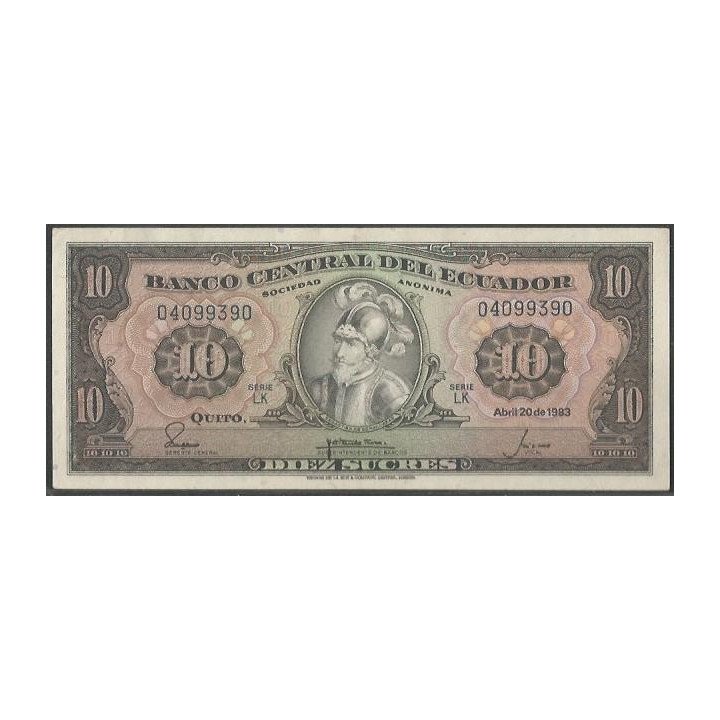Ecuador 10 Sucres 2O Abr 1983 LK Firma 4 P114b